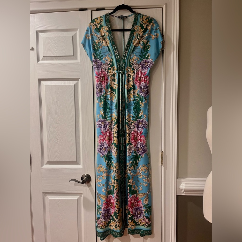 Boston Proper Floral Status Border Print Maxi Dress - Picture 5 of 9